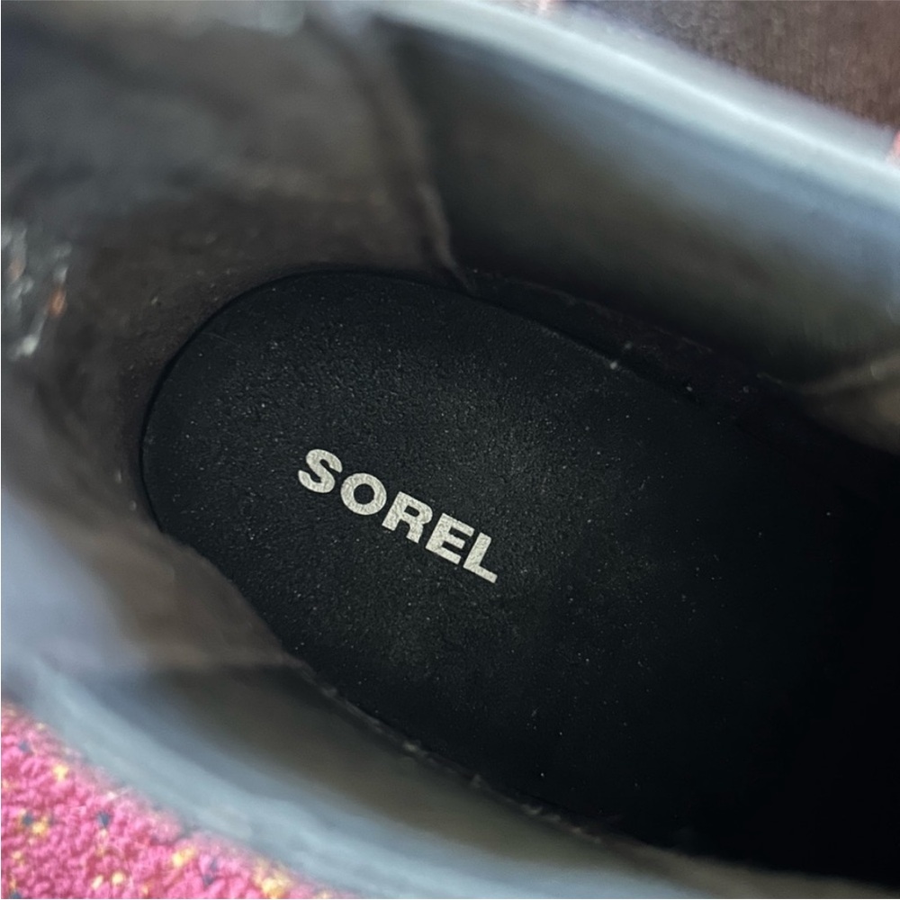 Sorel | Women's Red/Brown/Black Suede Joan A Wedge II Pull On Ankle Boots Sz 8.5 - Picture 11 of 14